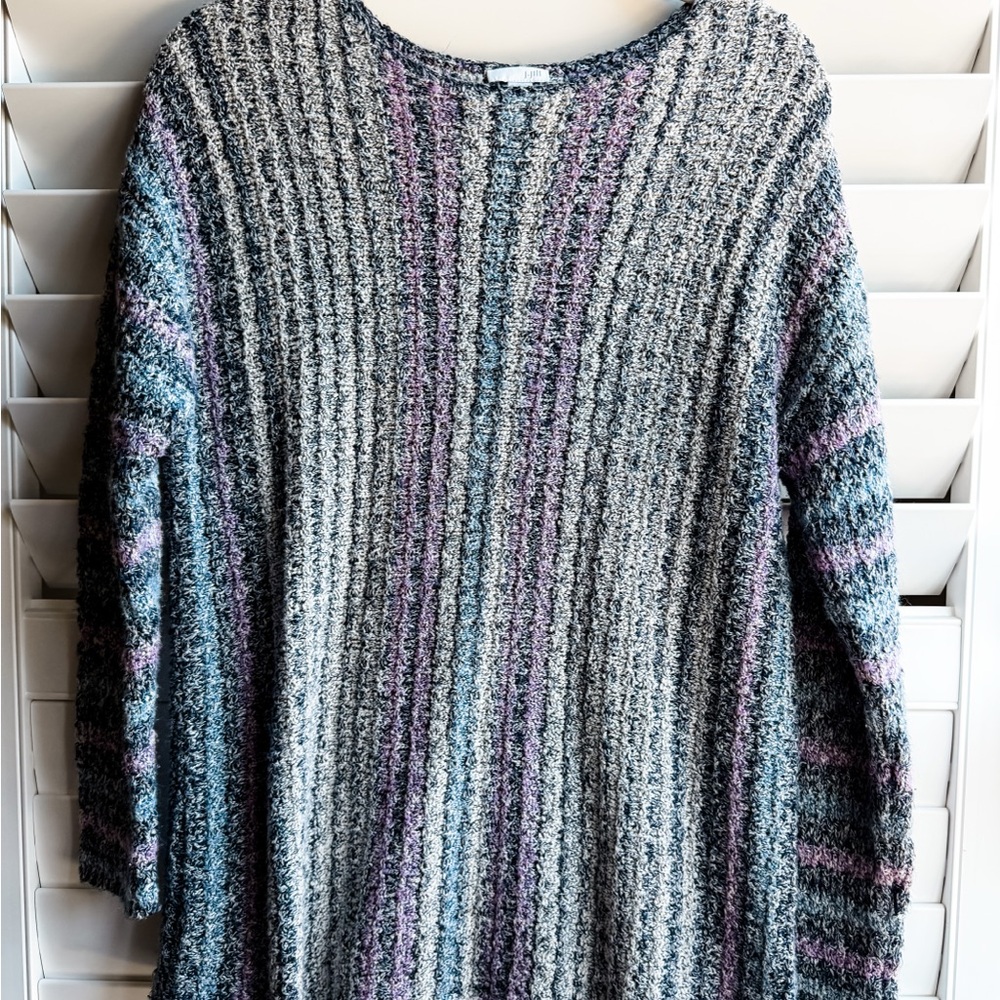 J. Jill Striped 90s vibe Textured Knit Sweater – Size M